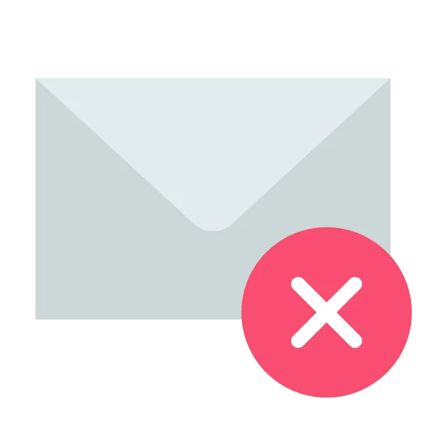 Excluir Ícone Mail Estilo Plano — Vetor de Stock