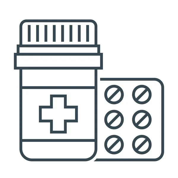 Medikament Medikament Pillen Ikone Outline Stil — Stockvektor