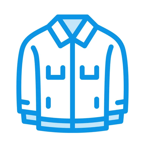 Denim Jacket Windbreaker Icon Filled Outline Style — Stock Vector