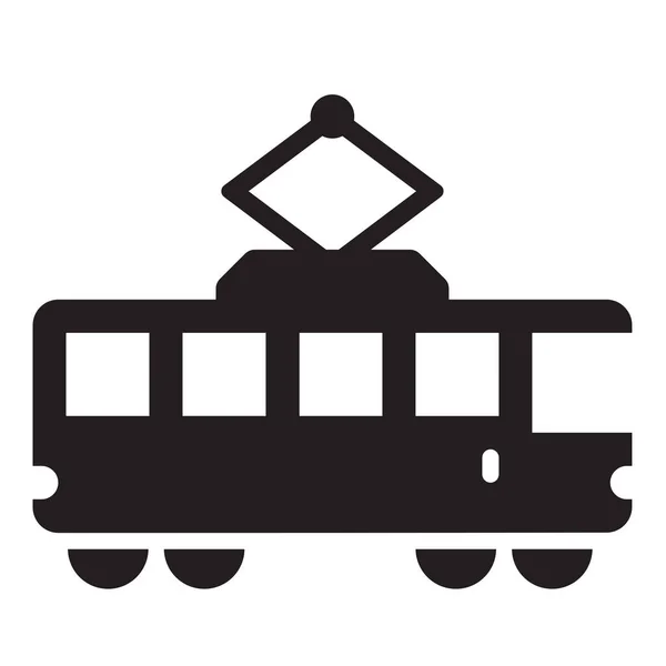 Tram Transport Solid Icon Solid Style — Stock Vector