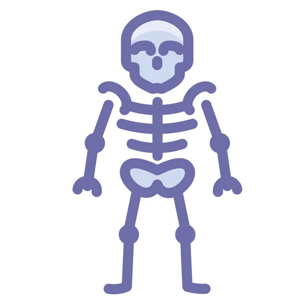 Anatomía Esqueleto Cráneo Icono Estilo Contorno Lleno — Archivo Imágenes Vectoriales