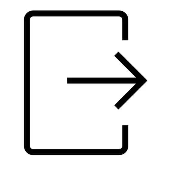 Logout Diluar Ikon Keluar Dalam Gaya Outline - Stok Vektor