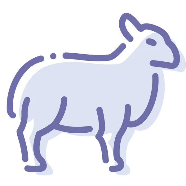 Ewe羊羊图标在填充轮廓风格 — 图库矢量图片