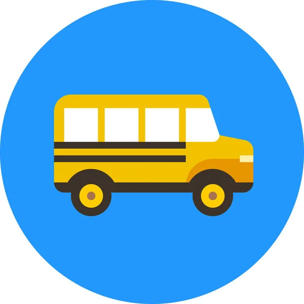 Bus Icône Transport Scolaire Style Plat — Image vectorielle