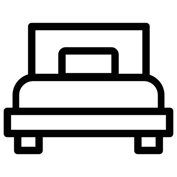 Alojamiento Cama Icono Los Muebles Estilo Del Esquema — Archivo Imágenes Vectoriales