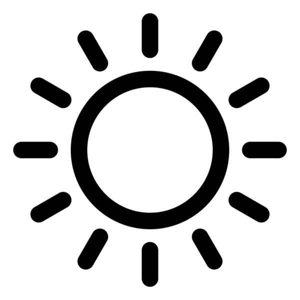 Tagessonne Sonniges Symbol Outline Stil — Stockvektor