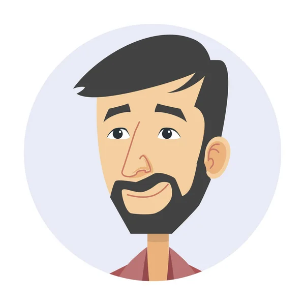 Bearded Man Eccentric Man Icon Cartoon Style — Stock Vector