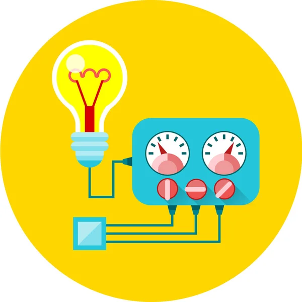 Ammeter Electricity Energy Icon Flat Style — Image vectorielle