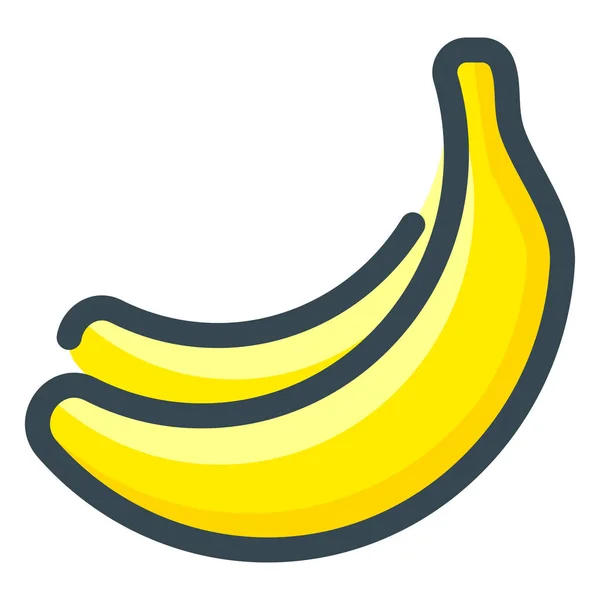 Bananen Obst Symbol Stil Ausgefüllter Umrisse — Stockvektor