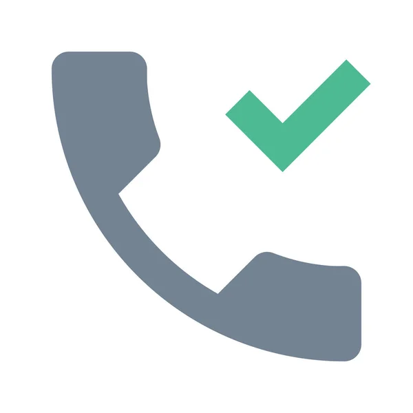 Call Mobile Connected Icon Flat Style — Stock Vector