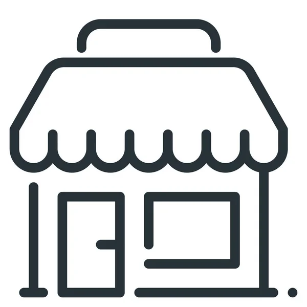 Commerce Marché Boutique Icône Dans Style Outline — Image vectorielle