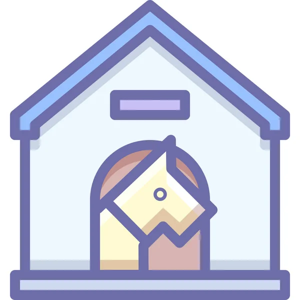 Dog House Filled Outline Icon Filled Outline Style — Stock Vector