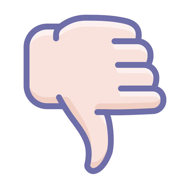 Dislike Vote Thumbs Icon Filled Outline Style — Vector de stock