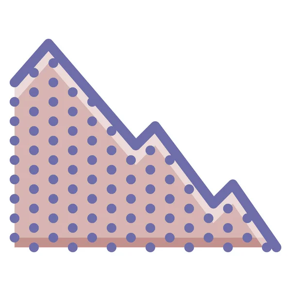 Afdaling Berg Grafiek Pictogram Gevulde Omtrek Stijl — Stockvector