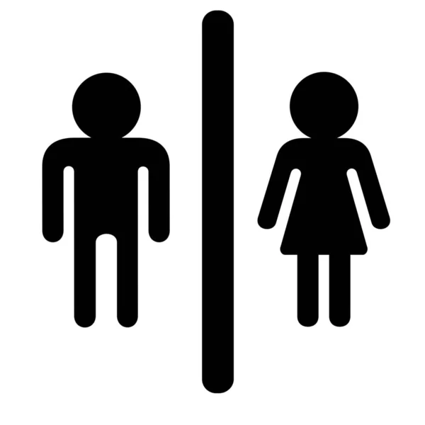 Jongen Meisje Toilet Icoon Solide Stijl — Stockvector