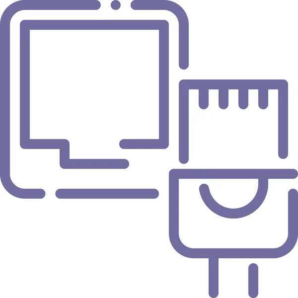 Kabel Ethernet Internet Icoon Elektronische Apparaten Toestellen Categorie — Stockvector