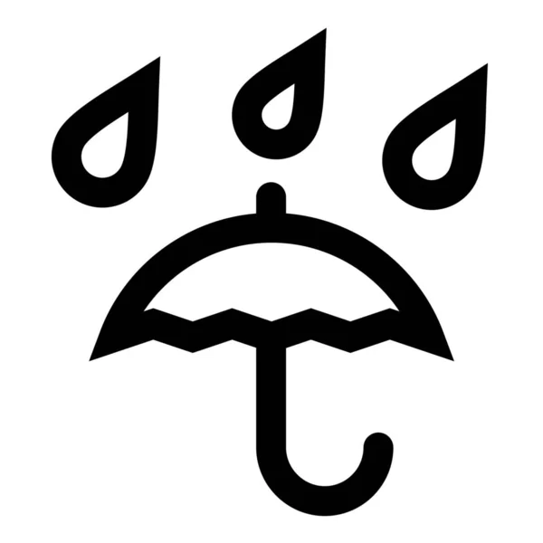 傘雨概要スタイルのアイコン — ストックベクタ