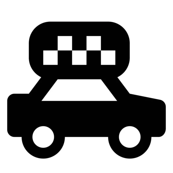 Икона Транспортного Такси Твердом Стиле — стоковый вектор