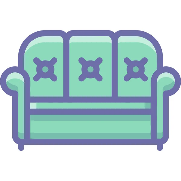 Couch Sofa Filled Outline Icon Filled Outline Style — Stock Vector