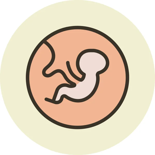 Baby Biologie Embryo Pictogram Gevulde Omtrek Stijl — Stockvector
