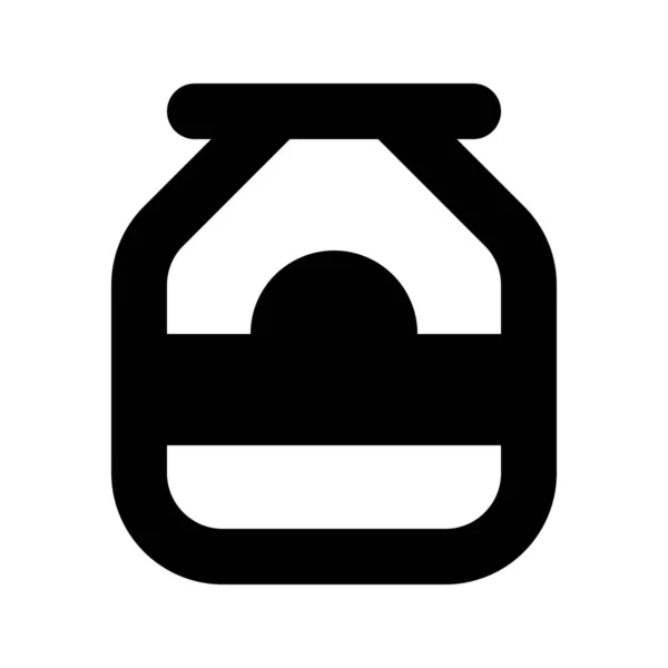 Jam Bottle Solid Icon Solid Style — 스톡 벡터