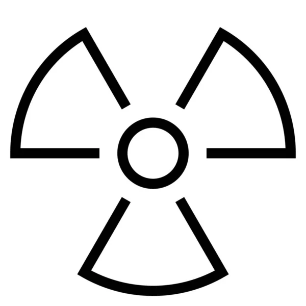 Atomowa Ikona Promieniowania Jądrowego Zarysie — Wektor stockowy