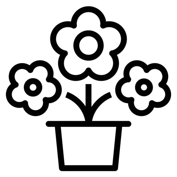 Blumen Outline Family Home Icon Outline Stil — Stockvektor