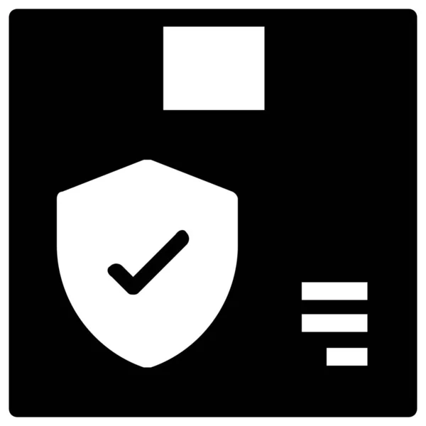 Package Security Shipping Icon Solid Style — Stok Vektör