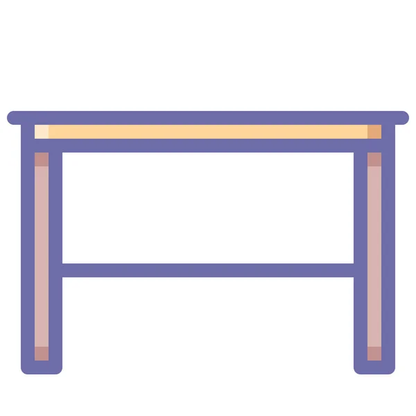 Skrivbord Möbler Bord Ikon Fylld Kontur Stil — Stock vektor