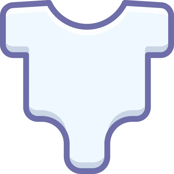 Baby Body Clothes Icon Filled Outline Style — Stock Vector