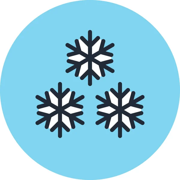 Frostgefrorenes Schnee Symbol Filled Outline Stil — Stockvektor
