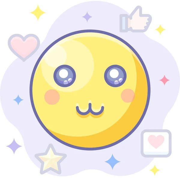 Emoji Kawaii Lindo Icono — Archivo Imágenes Vectoriales