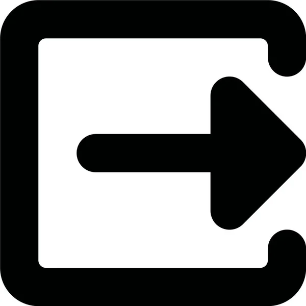 Exit Logout Teken Pictogram Outline Stijl — Stockvector