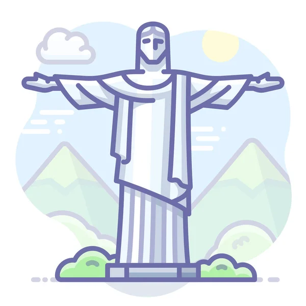 stock vector christ jesus rio icon in Filled outline style