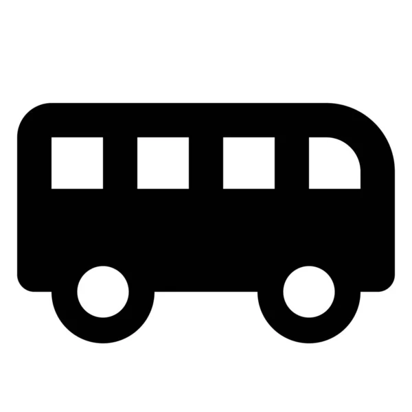 Икона Школы Автобусного Транспорта Твердом Стиле — стоковый вектор