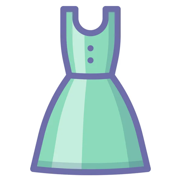 Vestido Ropa Icono Vestido Estilo Contorno Lleno — Vector de stock