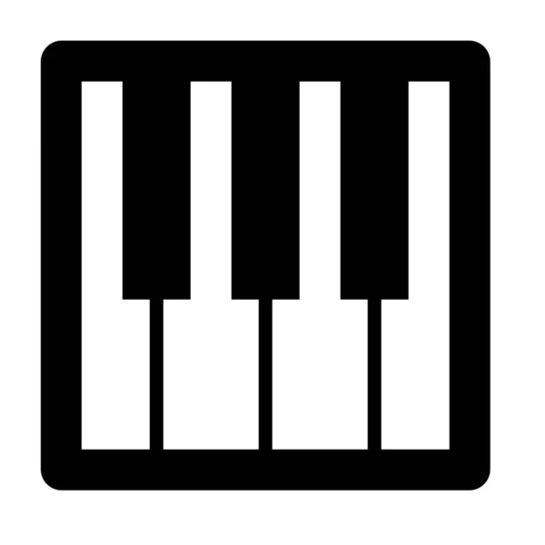 Μουσική Πιάνου Συμπαγές Εικονίδιο Στερεό Στυλ — Διανυσματικό Αρχείο