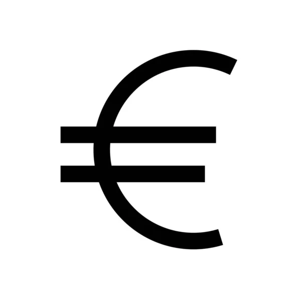 欧元符号轮廓图标的轮廓风格 — 图库矢量图片
