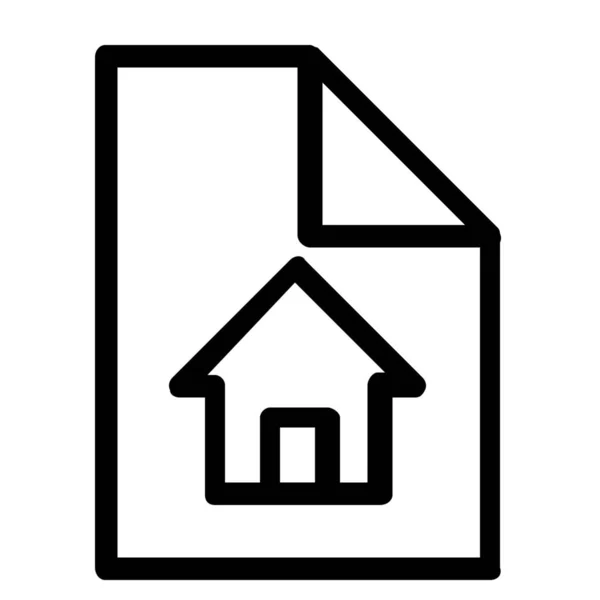 Blueprint Document Home Icône Dans Style Contour — Image vectorielle