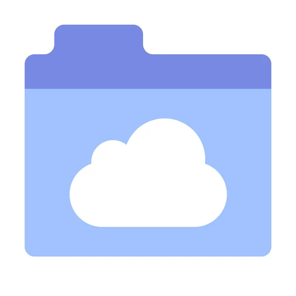 Cloud Files Folder Icon Flat Style — Stock Vector