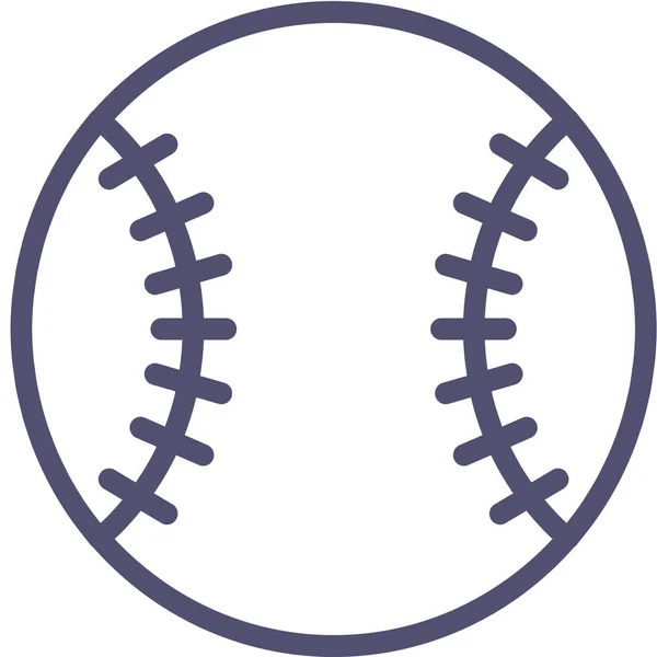 Piłka Baseball Gry Ikona Zarysie Stylu — Wektor stockowy