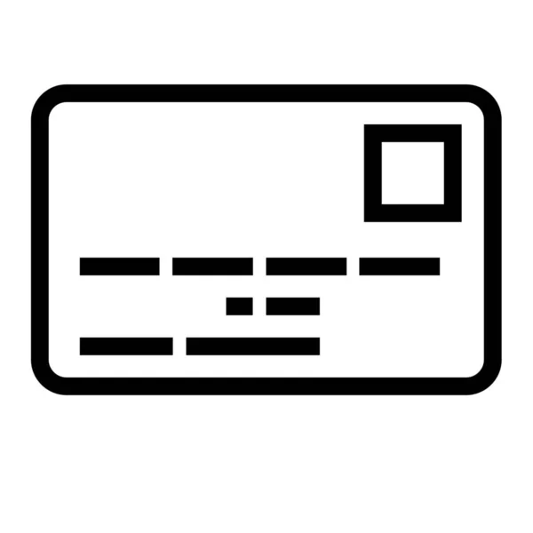 Kreditkortsskiss Ikon Konturstil — Stock vektor