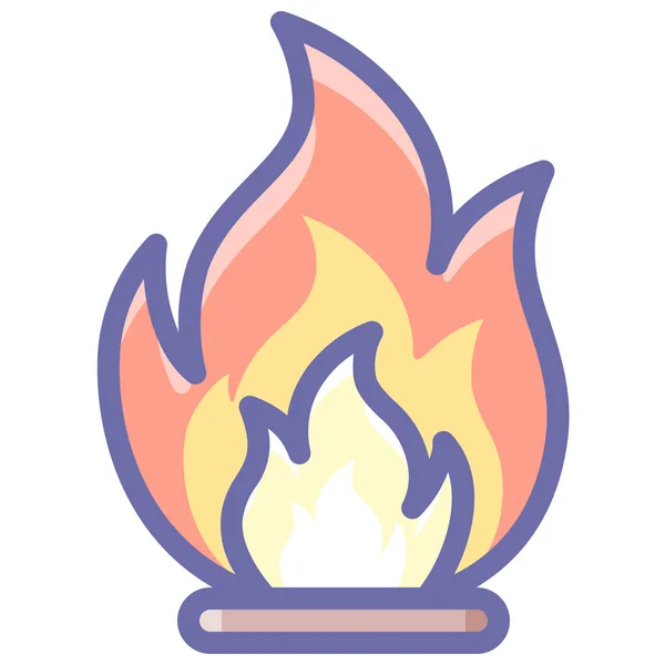 Flame Flammable Open Icon — Stock Vector
