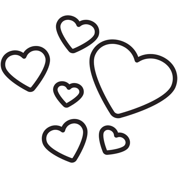 Святкувати Значок Кохання Сердець Стилі Контур — стоковий вектор