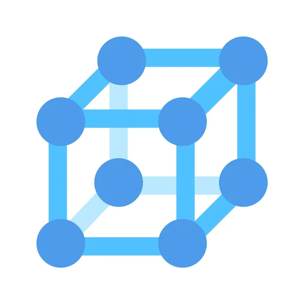 Icono Molecular Celosía Cristal Estilo Plano — Archivo Imágenes Vectoriales