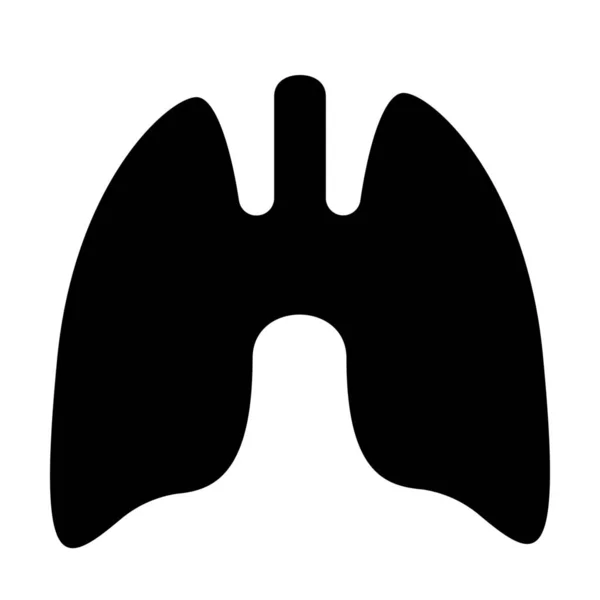 Pulmones Anatomía Icono Sólido Estilo Sólido — Archivo Imágenes Vectoriales