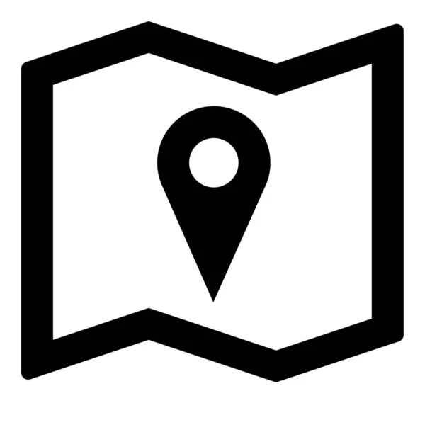 Locatie Kaart Solid Icon Solid Stijl — Stockvector