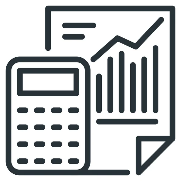 Calculadora Gráfico Ondulación Icono Estilo Esquema — Vector de stock