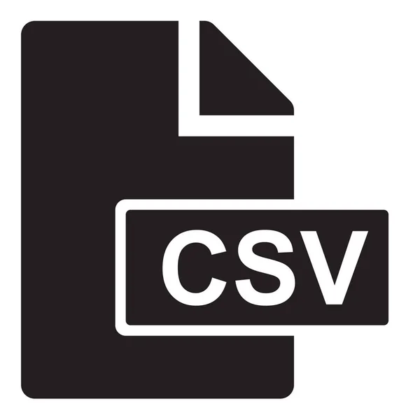 Estensione Csv Icona Solid Stile Solid — Vettoriale Stock