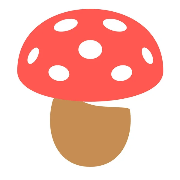 Paddestoel Plantaardige Amanita Icoon Massieve Stijl — Stockvector